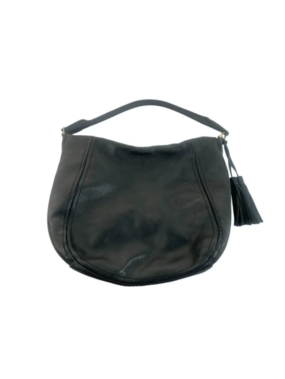 vtg J CREW Large Hobo Pebbled Napa Leather Shoulder Bag 3 Compartaments